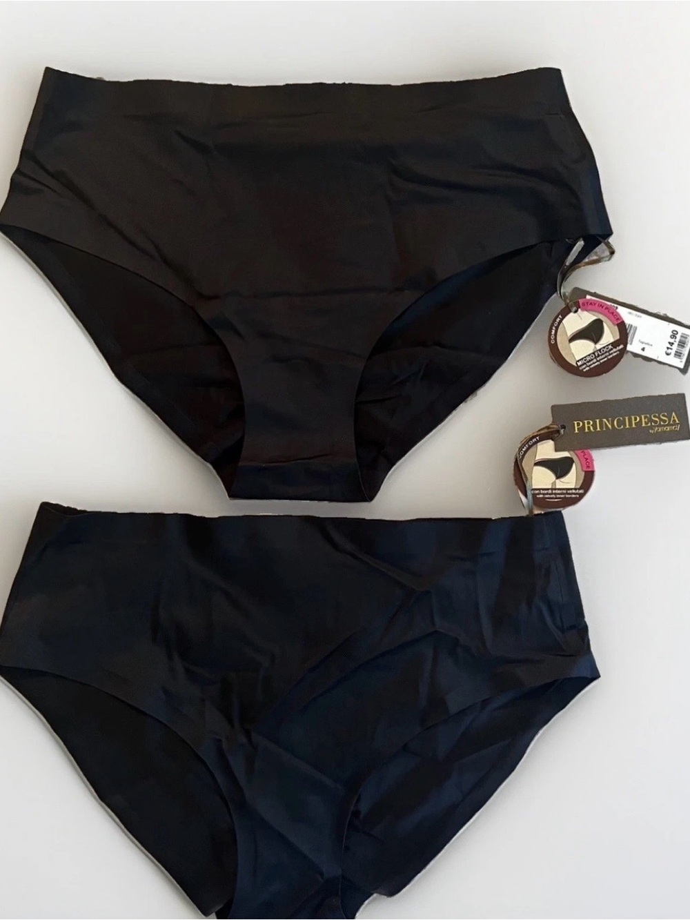 2-Pack Yamamay Principessa High Waist Briefs NWT Black Seamless Panties Size 4 L